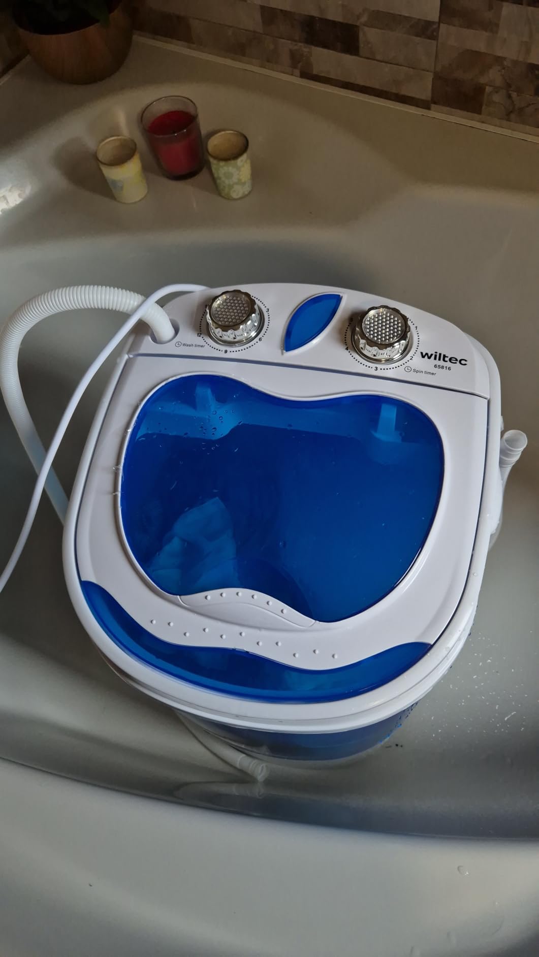 Wiltec lavatrice da campeggio 6 kg azzurro chiaro 280W
