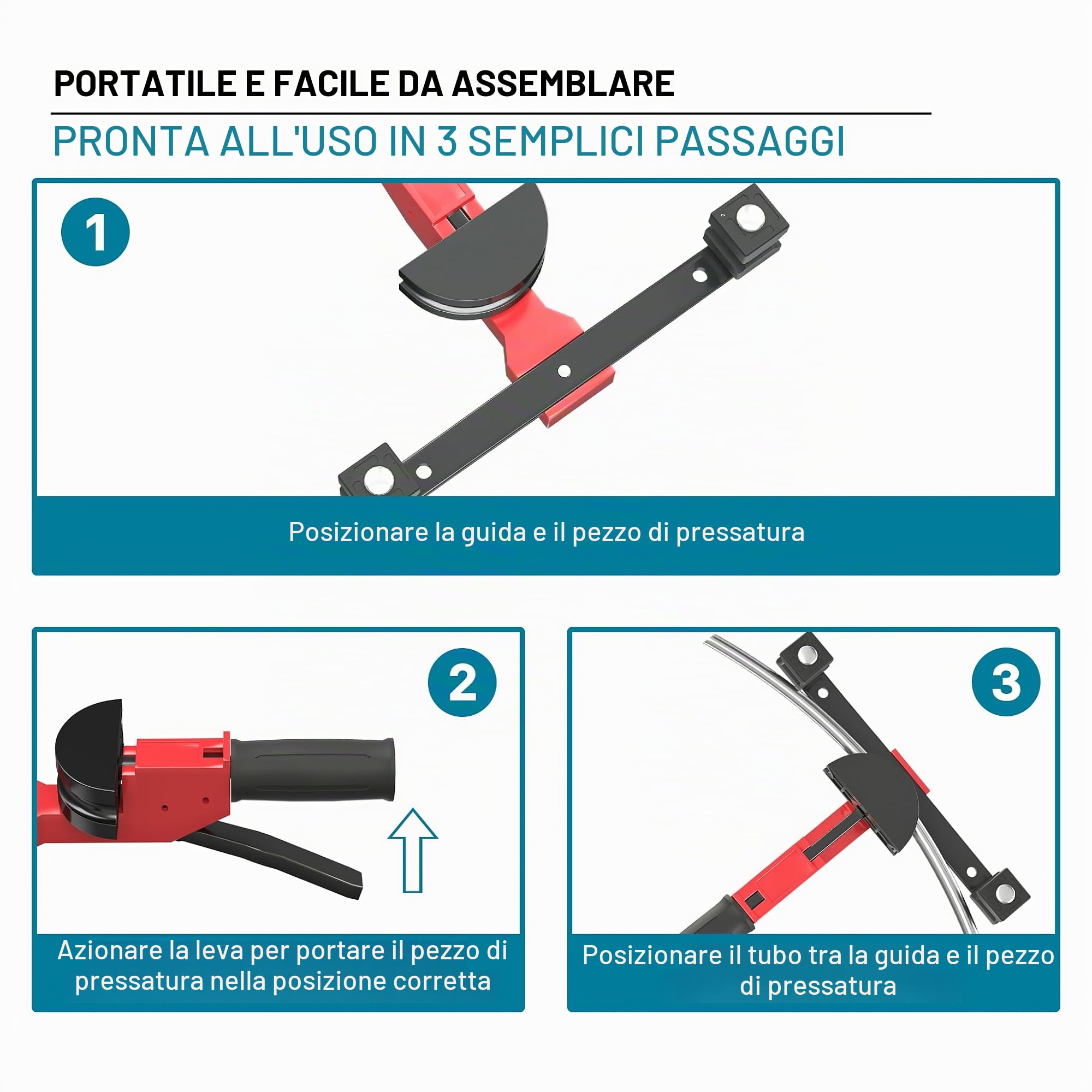 Wiltec Curvatubi Manuale 14-32 mm Piegatubi 90°