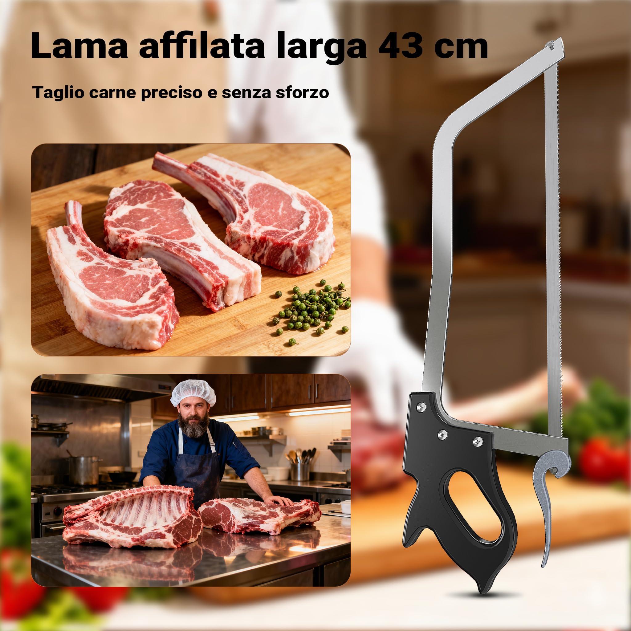 Wiltec Segaossa Manuale 66 cm Lama 46,5 cm Macellaio