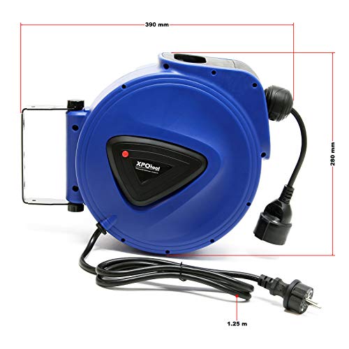 XPOtool Avvolgicavo Automatico 20 m Parete 180° 2300 W
