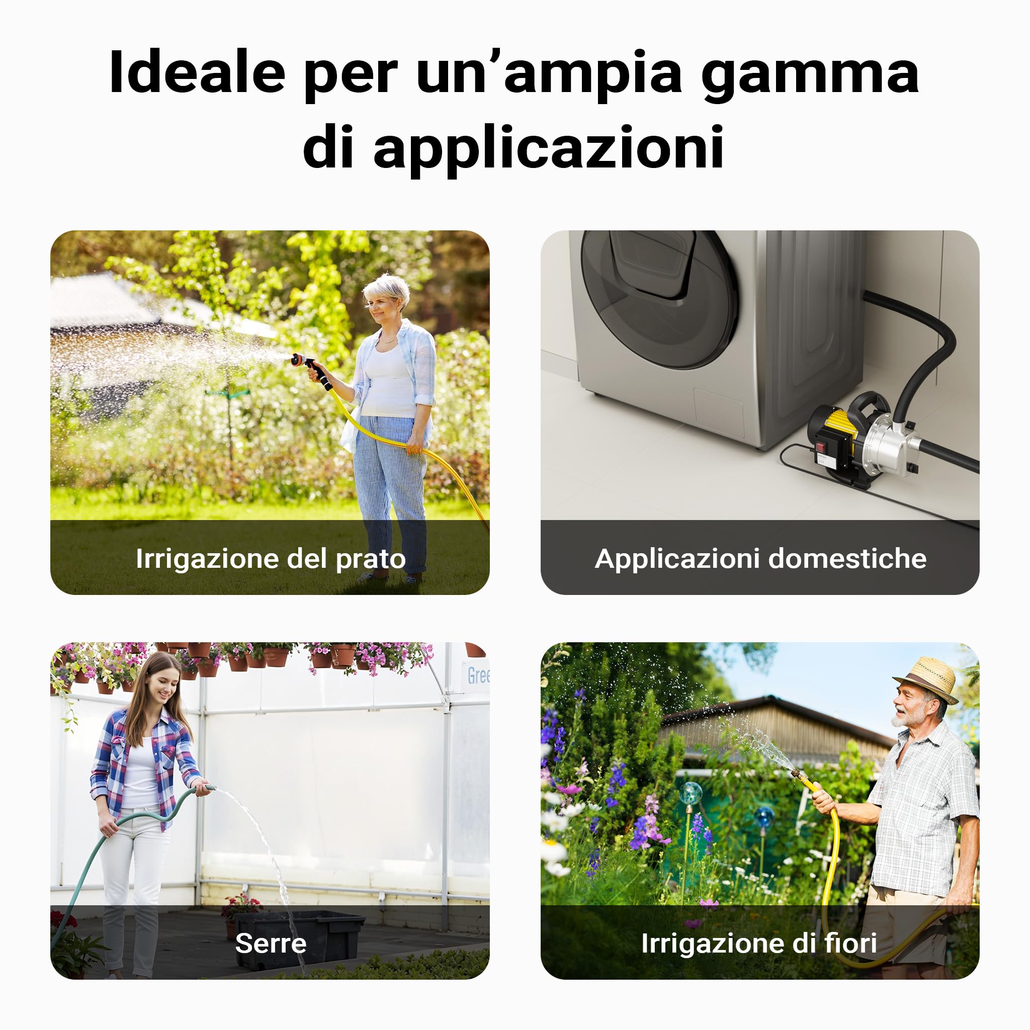 Wiltec Pompa Giardino Inox 3800 l/h 1200W 48m