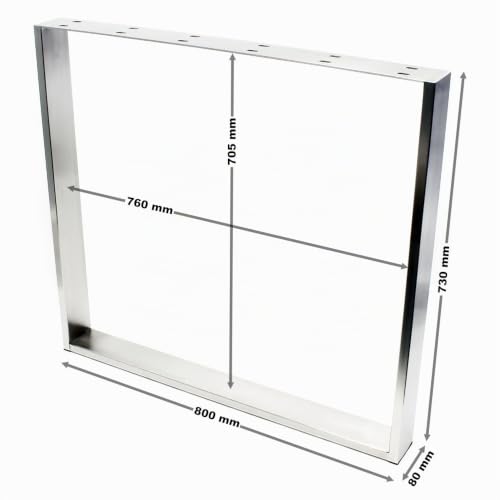 Wiltec Telaio tavolo acciaio inox 80x73cm base con feltri