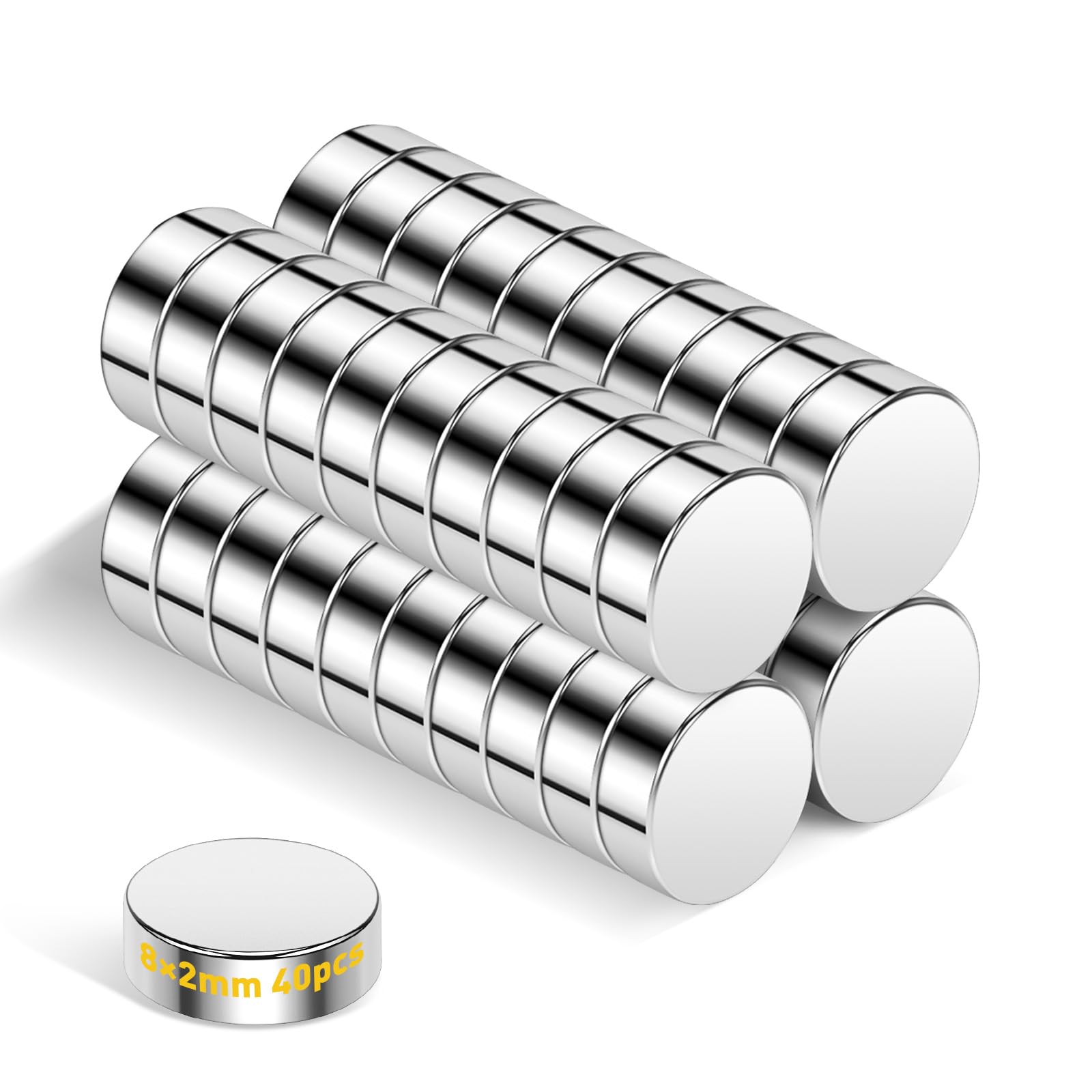Wzone Magneti Neodimio 8x3 mm 100 Pezzi Frigo