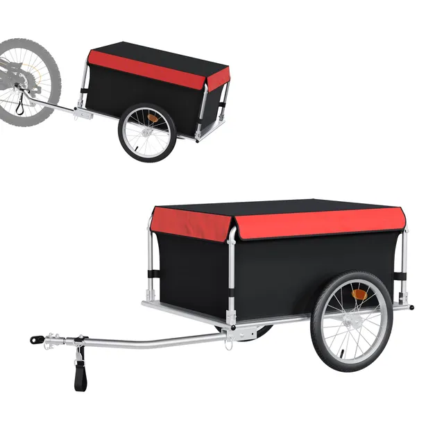 Wiltec Rimorchio Bici 65 kg con timone pieghevole