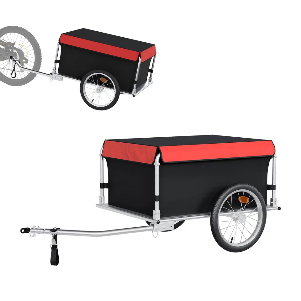 Wiltec Rimorchio Bici 65 kg con timone pieghevole