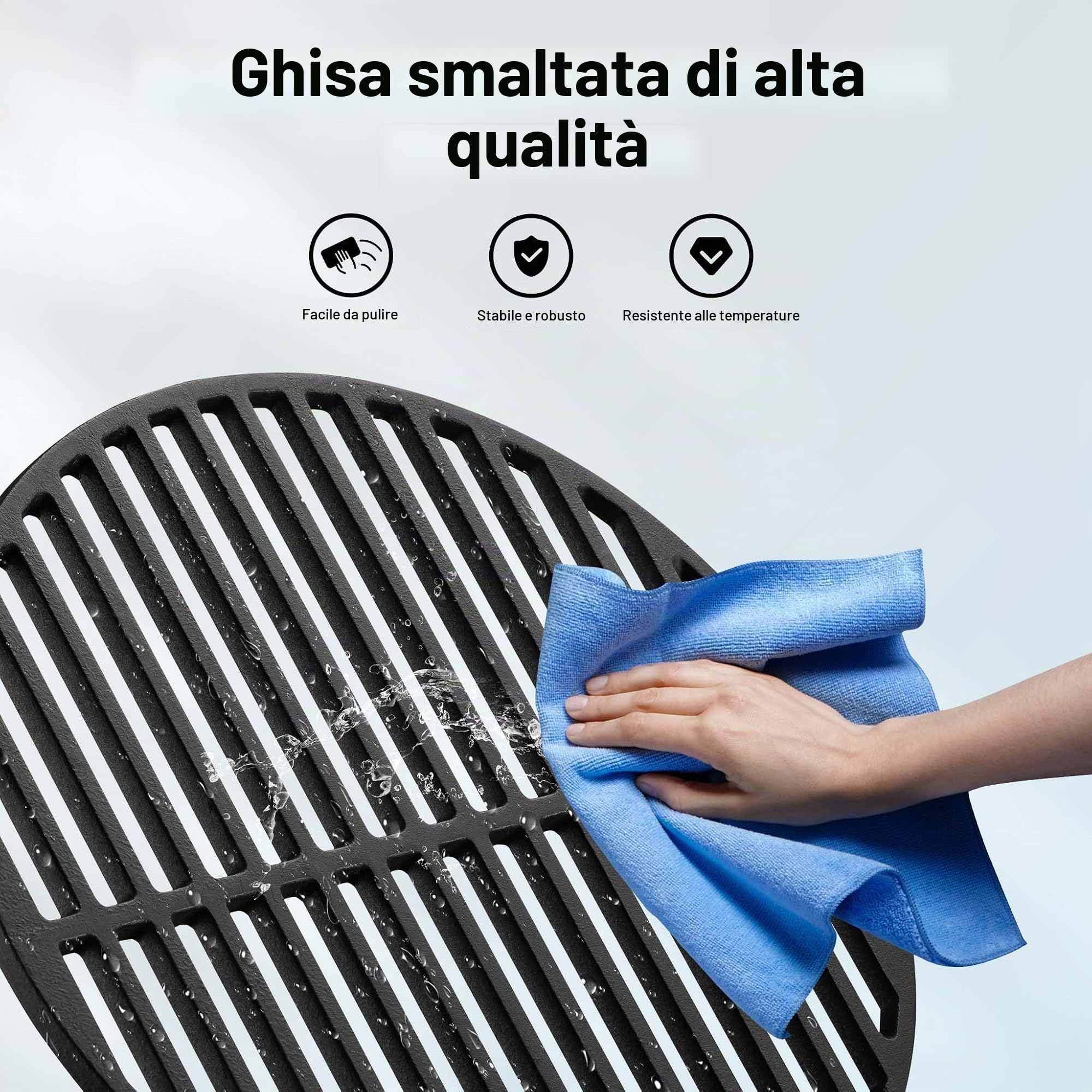 Wiltec Griglia Barbecue Ghisa Rotonda 54,5 cm Smaltata