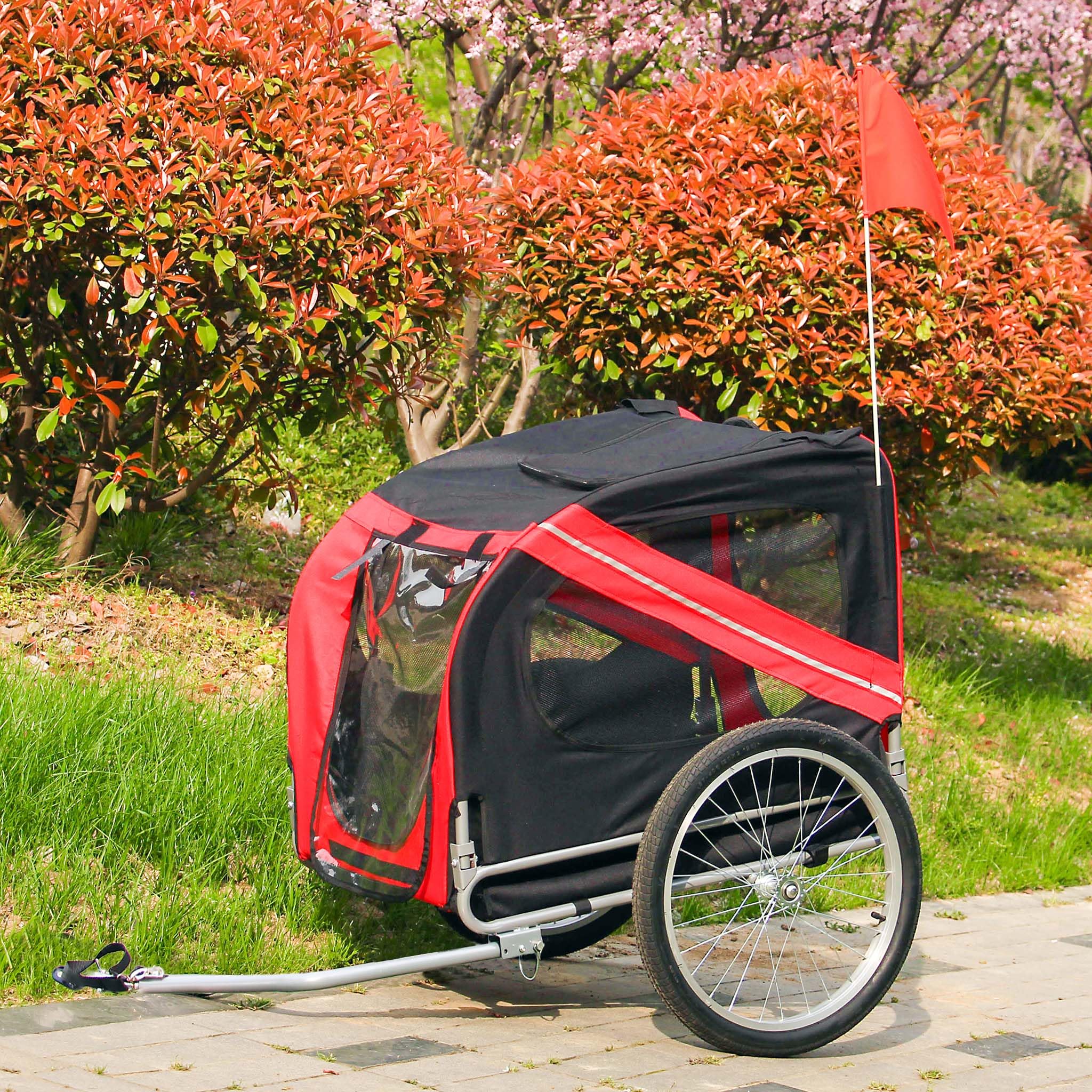 Wiltec Rimorchio Bici per Cani 40 kg con Parapioggia