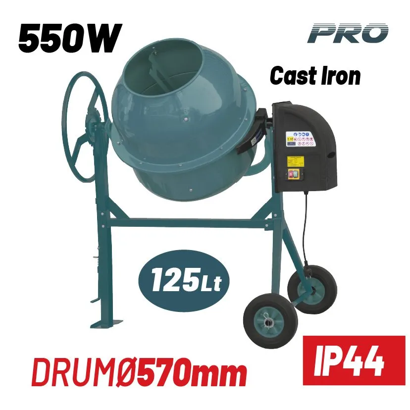 Bormann Betoniera 125 L 550W Ghisa IP44