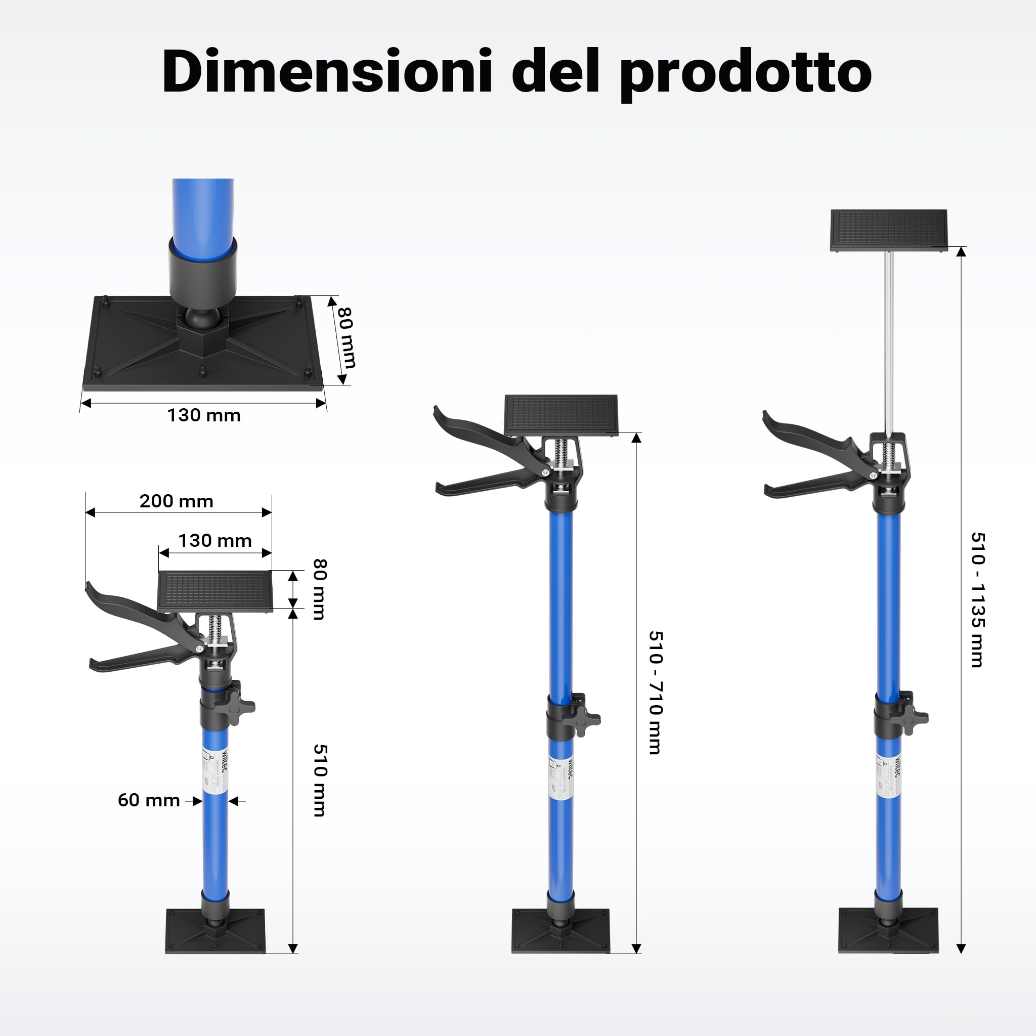 Wiltec Tenditori Controtelai Set 3 Pezzi 51-113 cm 30 kg