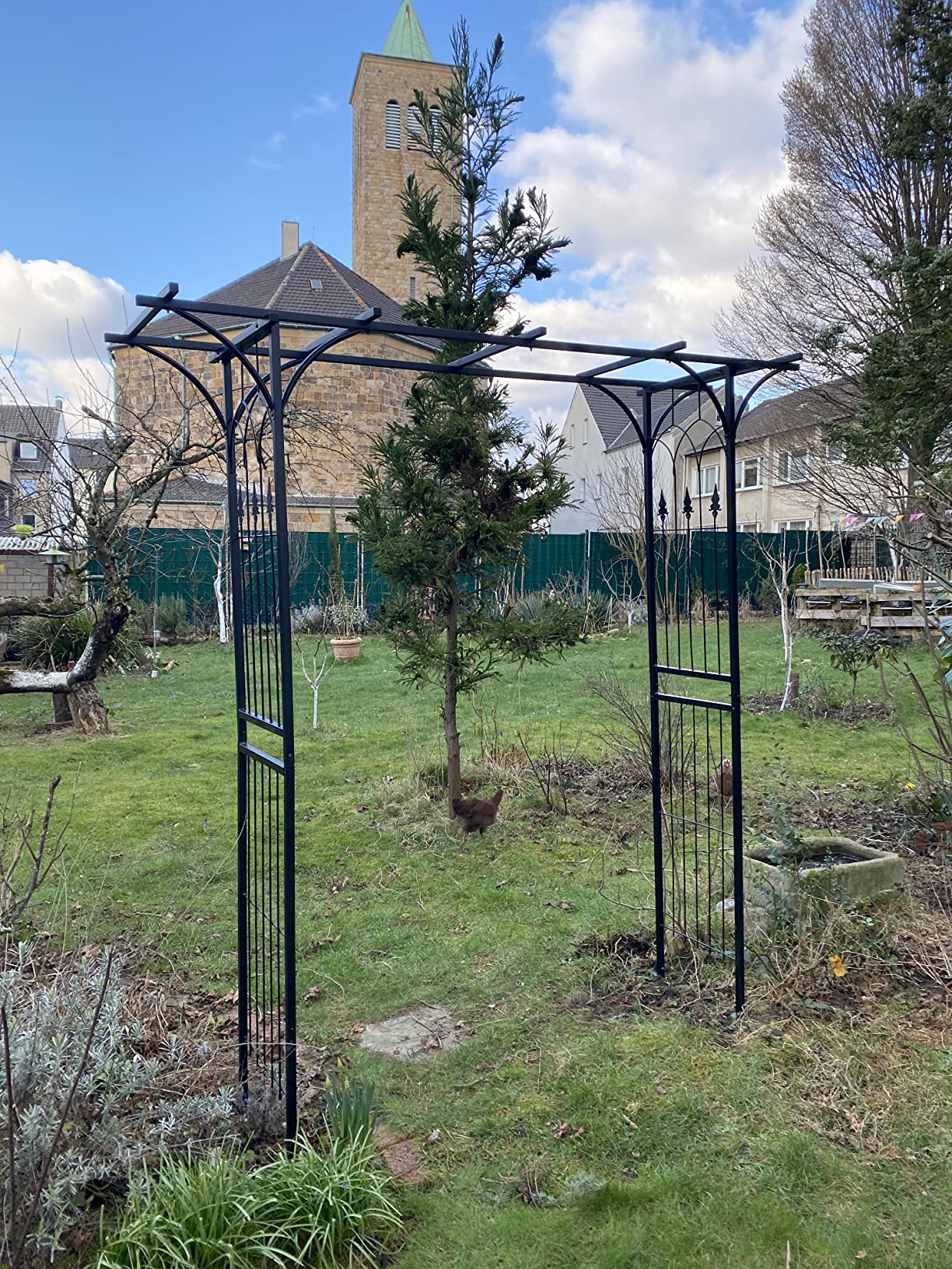 Wiltec Arco giardino rose 205x50x208cm acciaio nero