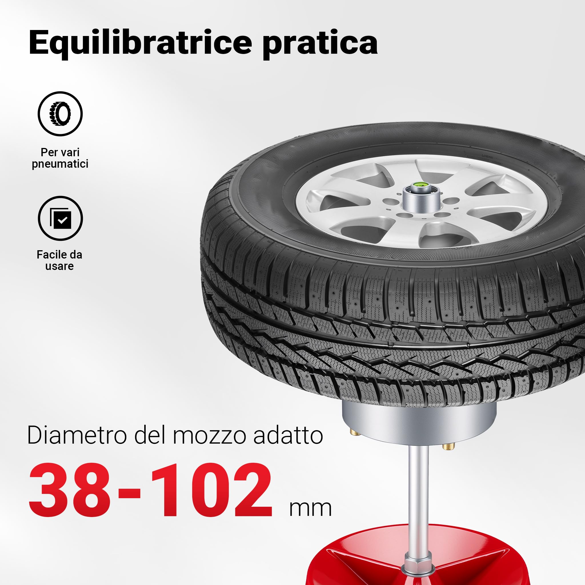 Wiltec Equilibratrice Portatile Mozzi 3,8-10,2 cm