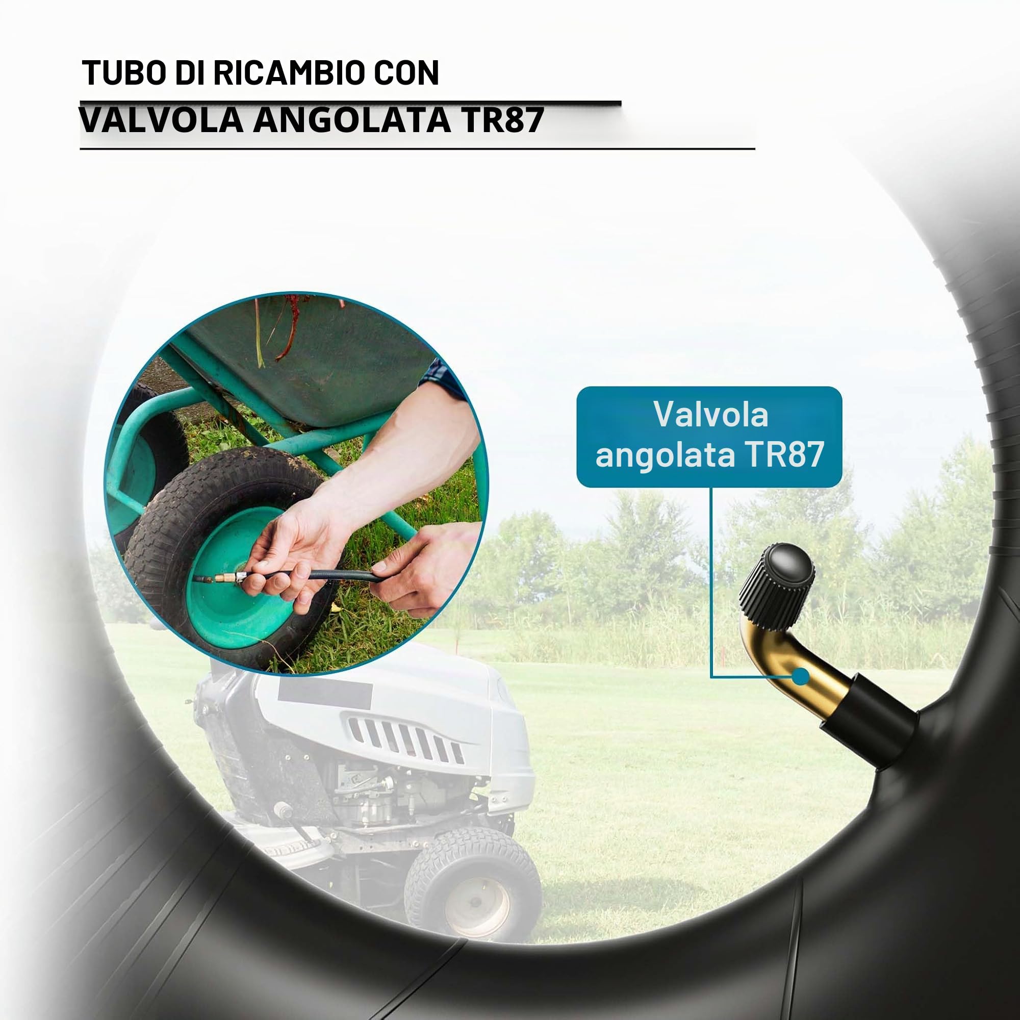 Wiltec 18x8.50-8 camere d'aria trattorino 2 pz valvola angolo