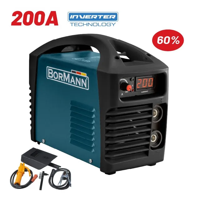 Bormann saldatrice inverter 200A digitale con cavi
