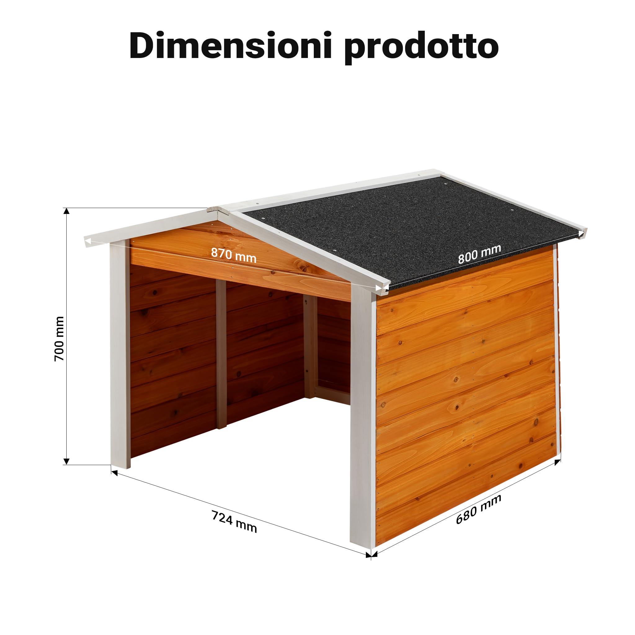 Wiltec Garage robot tagliaerba 87x80x70 cm tetto bitumato