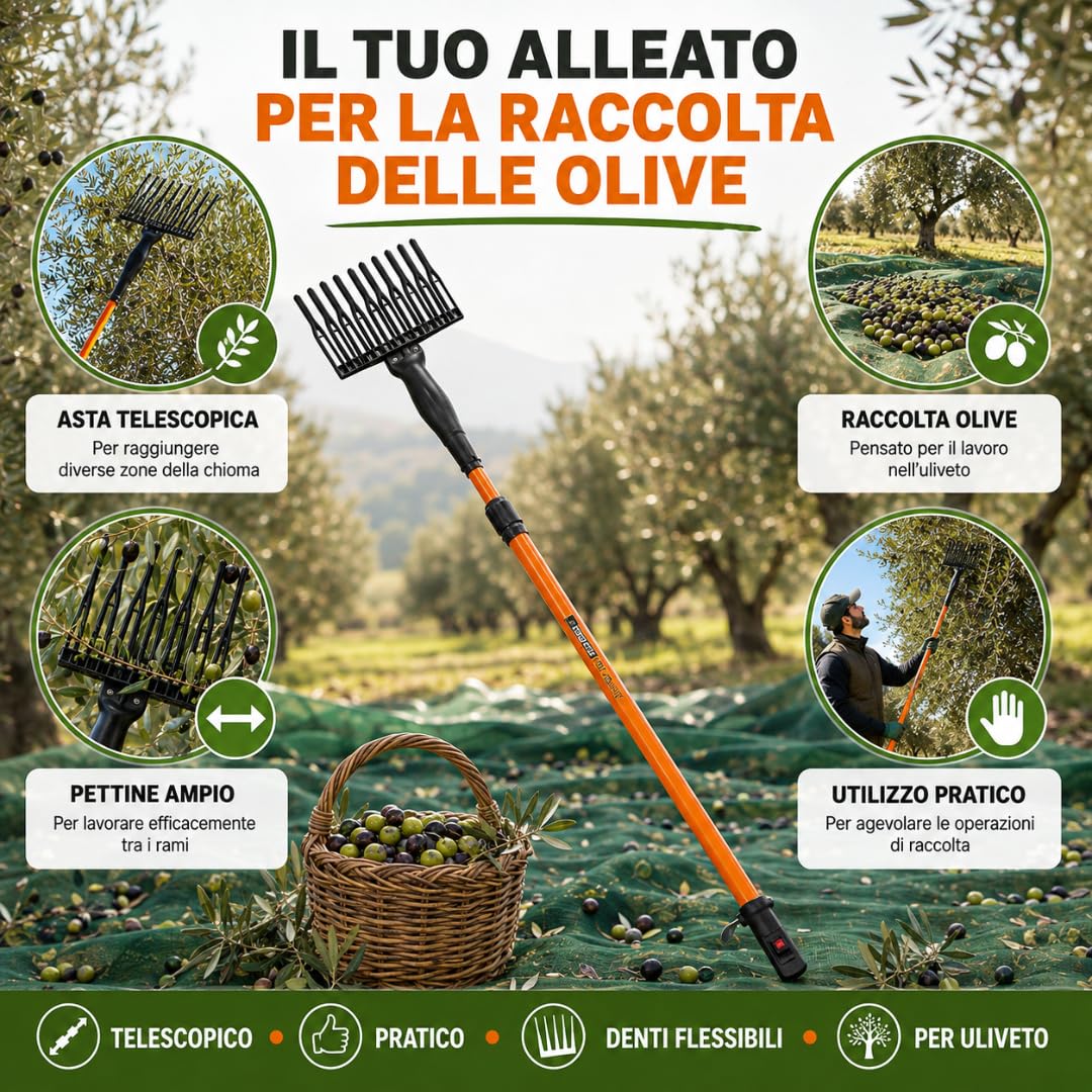 De Rosa Shop Abbacchiatore Olive 12V 400W Telescopico