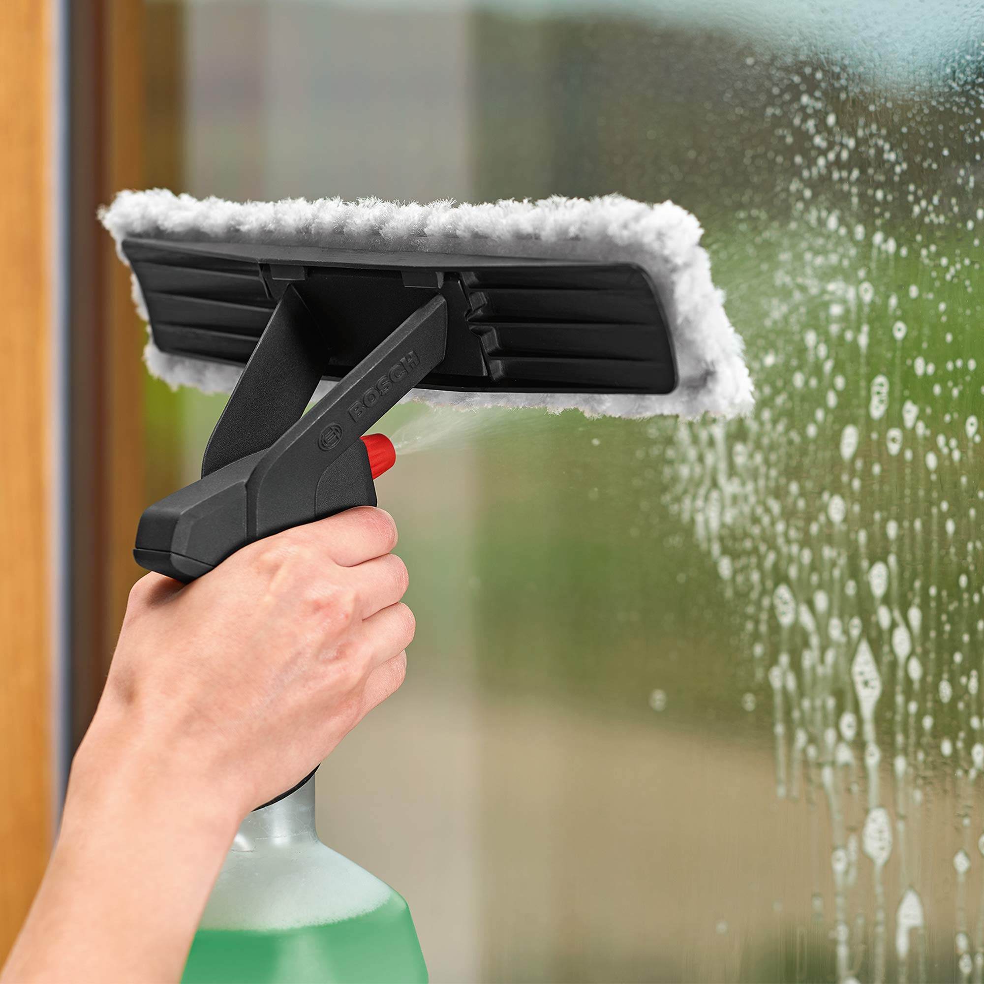 Bosch GlassVAC set flacone spray con panno microfibra