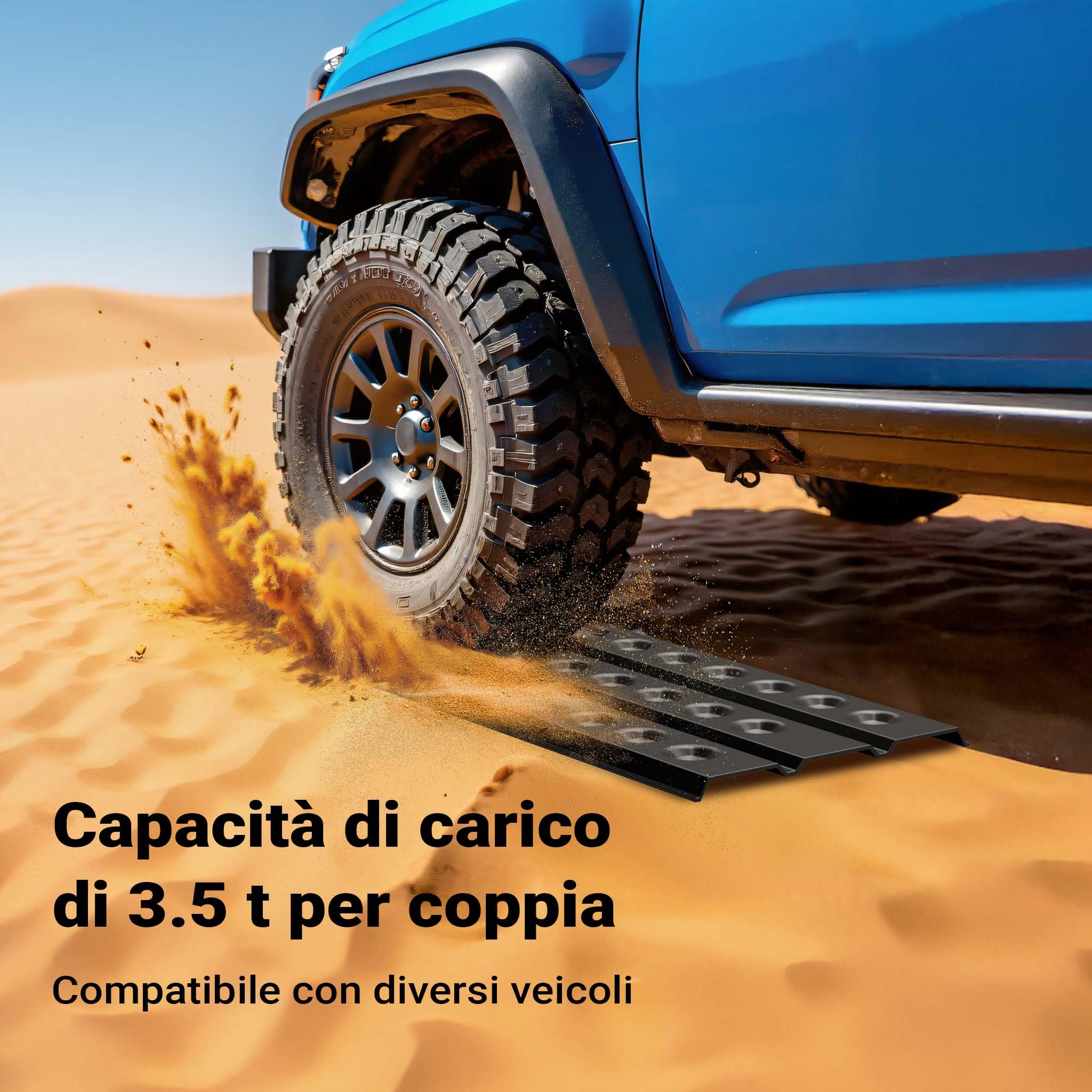 Wiltec piastre sabbia 150x45 cm alluminio 2 pezzi