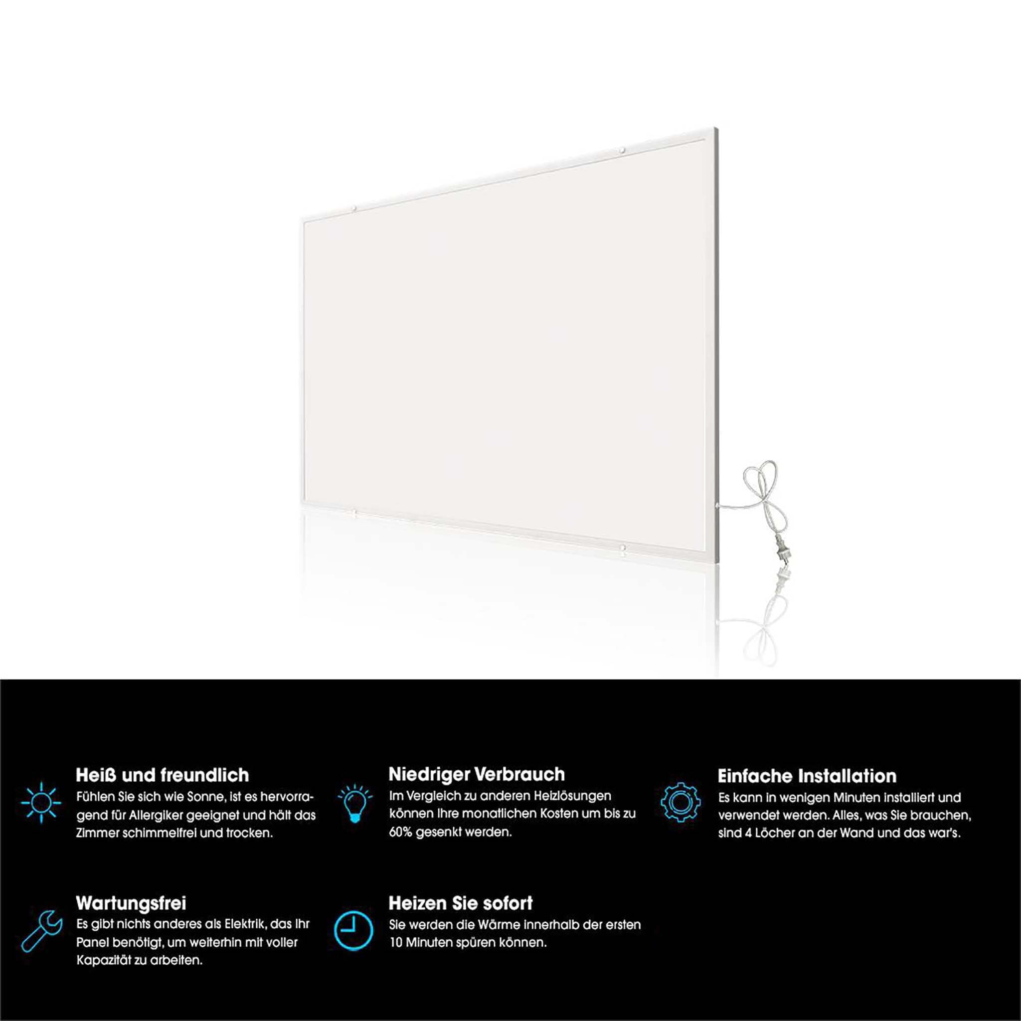 Wiltec HL1207P Pannello Radiante 850W 1220x770 mm a Infrarossi