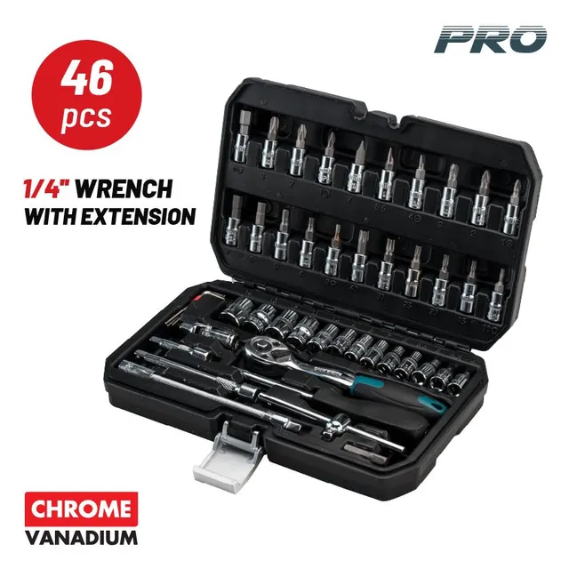 Bormann Set Chiavi a Bussola 46 Pezzi CR-V 1/4"