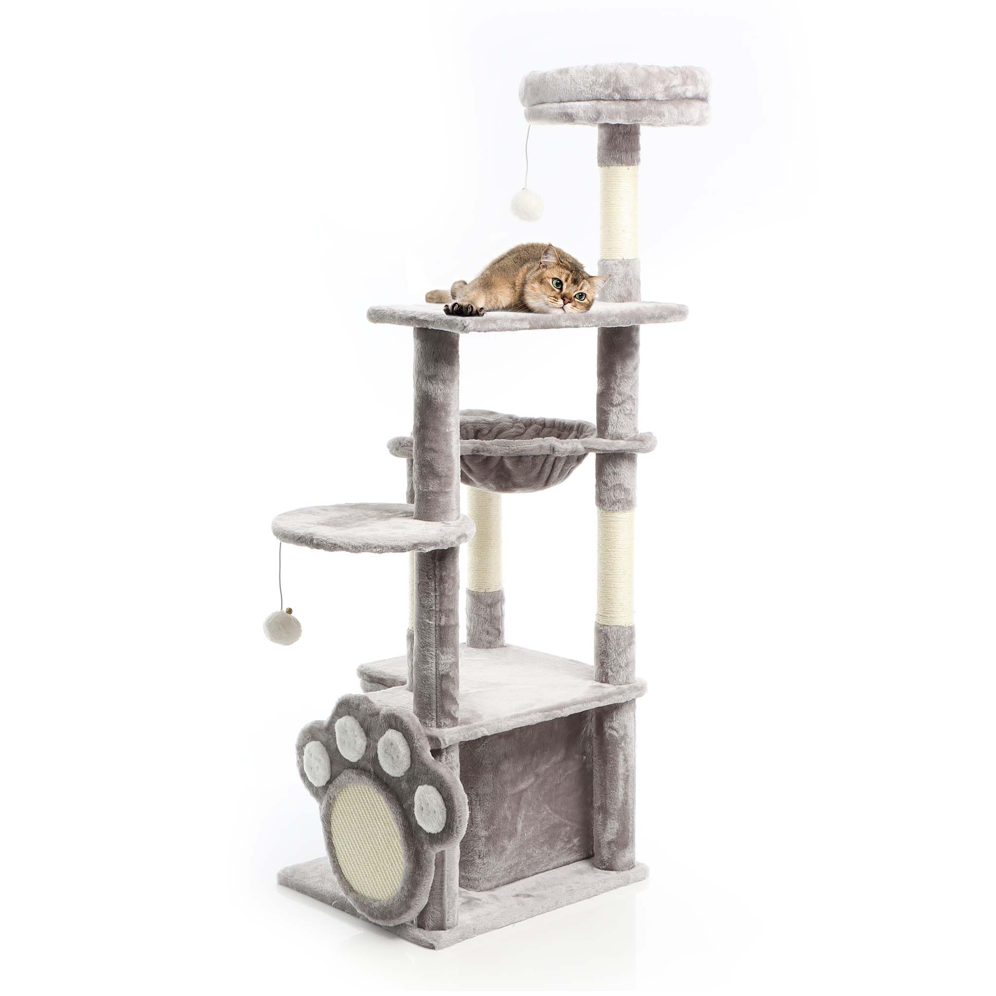 Fudajo Albero Tiragraffi Gatti Grigio 135cm Zampa