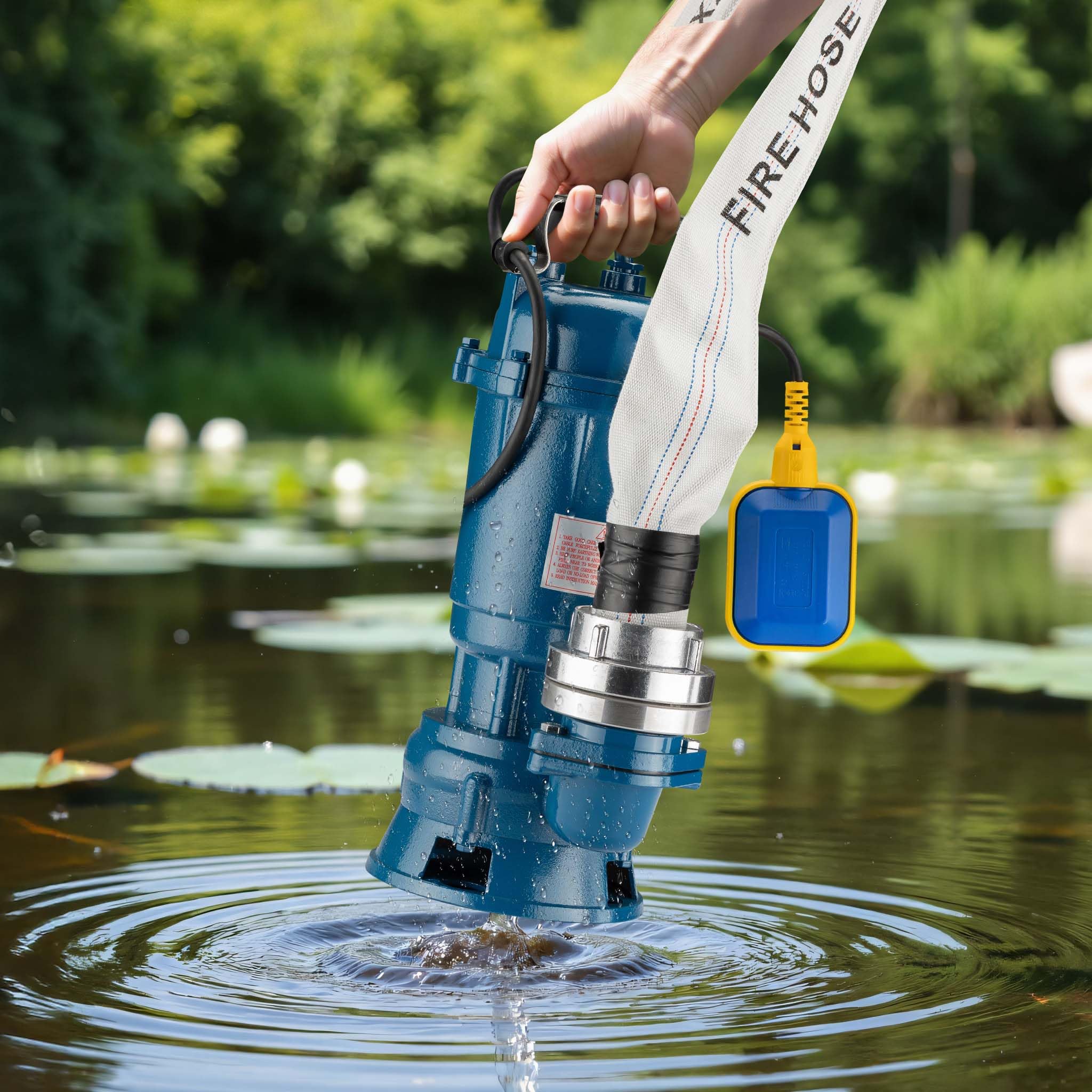 Wiltec Pompa sommersa 22800 l/h blu galleggiante