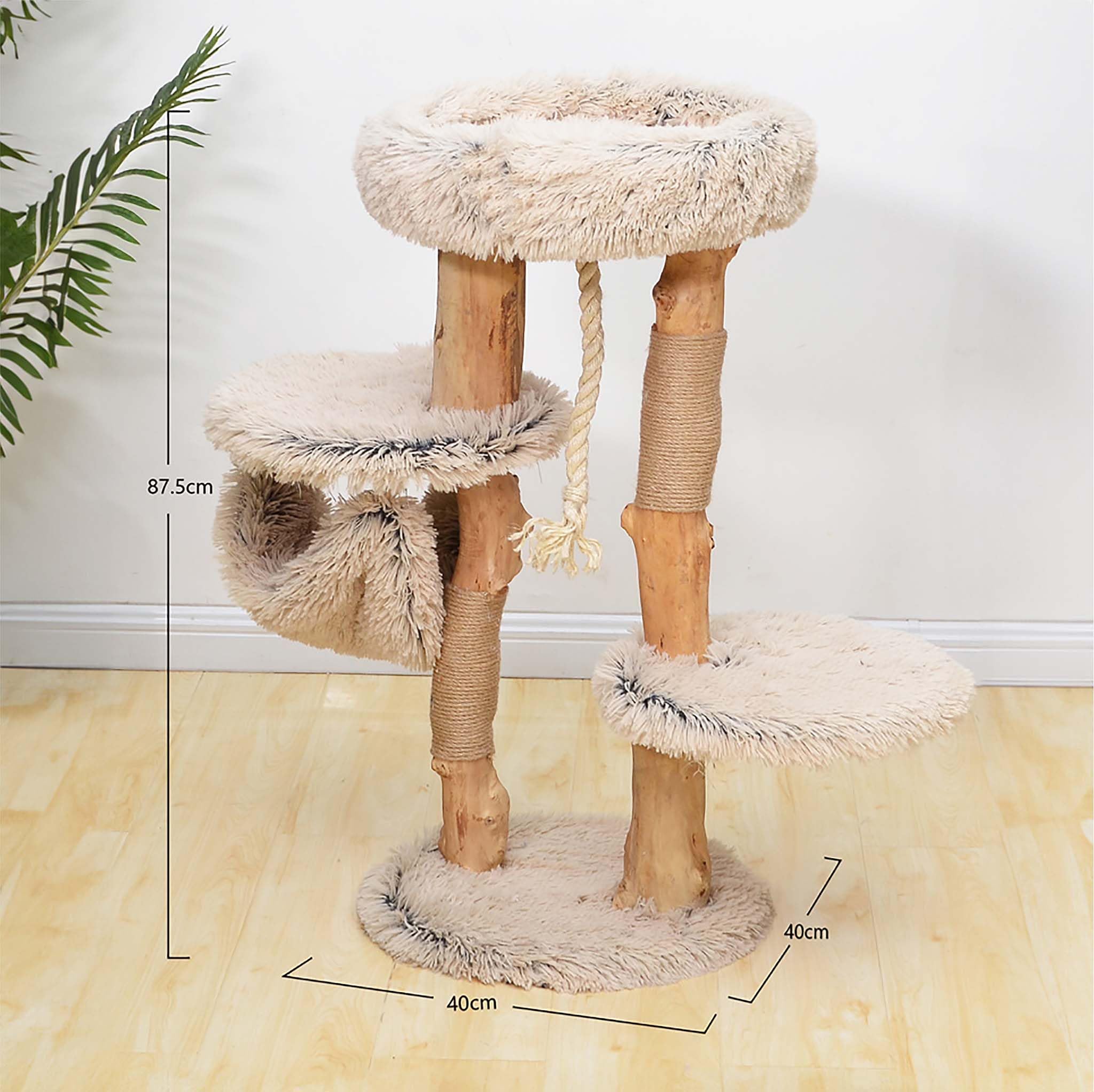 Fudajo Albero Tiragraffi Design 87,5 cm Legno Pero Peluche