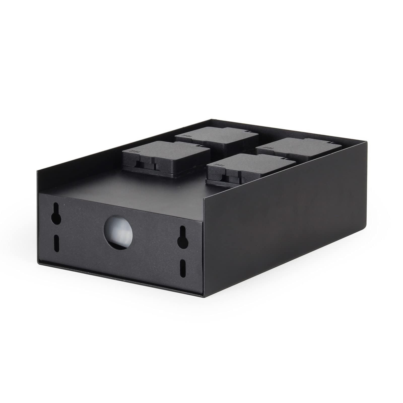 Wiltec presa giardino 4 posti IP44 nera colonna
