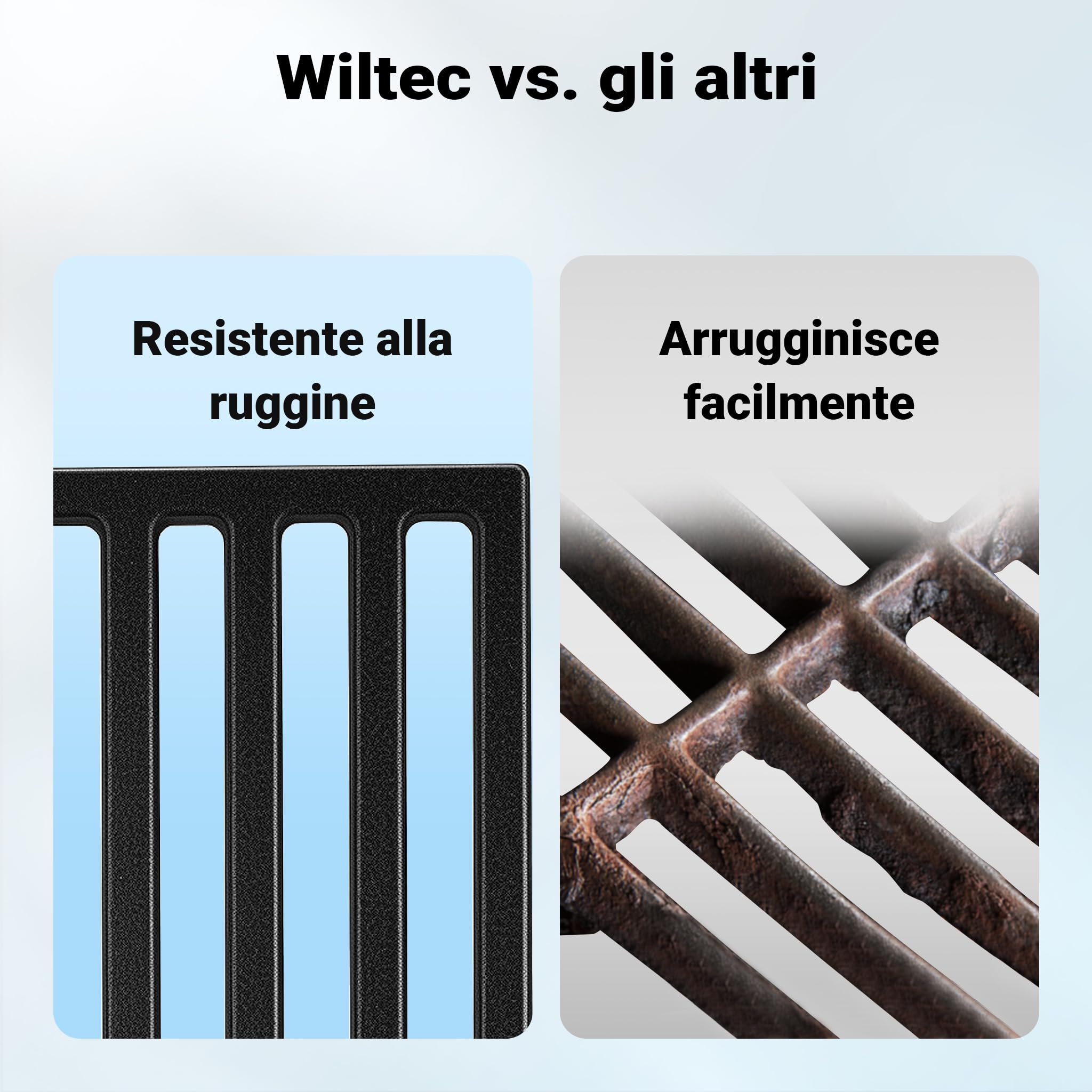 Wiltec griglia ghisa camino barbecue 29x38 cm spessore 9 mm