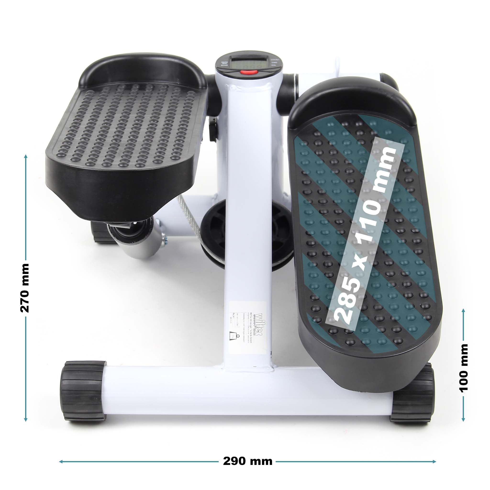 Wiltec LUXTRI Ministepper con Elastici 41x30x18 cm LCD