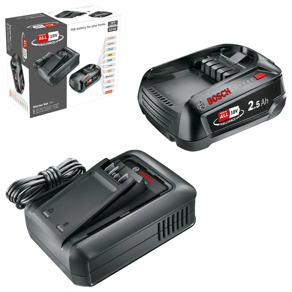 Bosch Starter Set 18V Batteria 2,5Ah + Caricabatteria