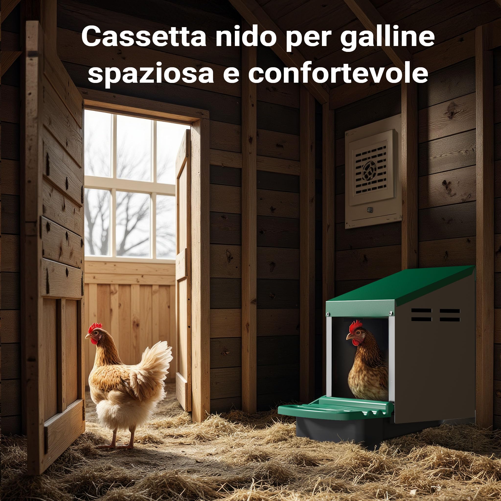 Fudajo Nido Galline Ovaiole 27x52x48 cm con Vassoio