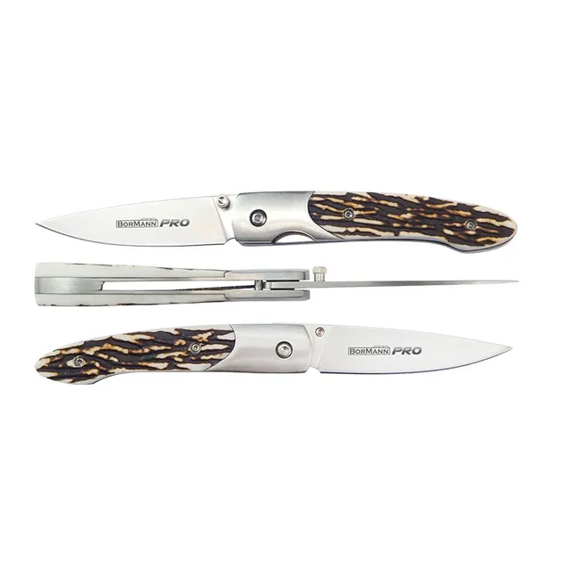Bormann Coltello Pieghevole 180mm Manico Corno Lama 10cm
