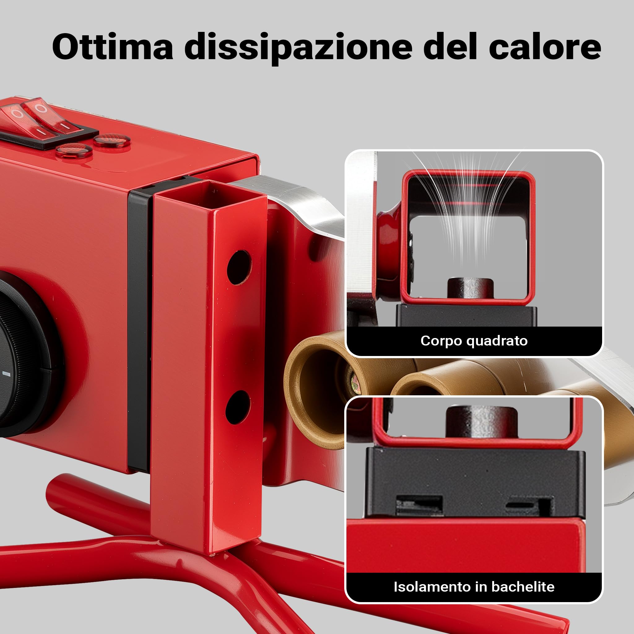Wiltec Polifusore saldatubi 2000W fino 300°C con matrici