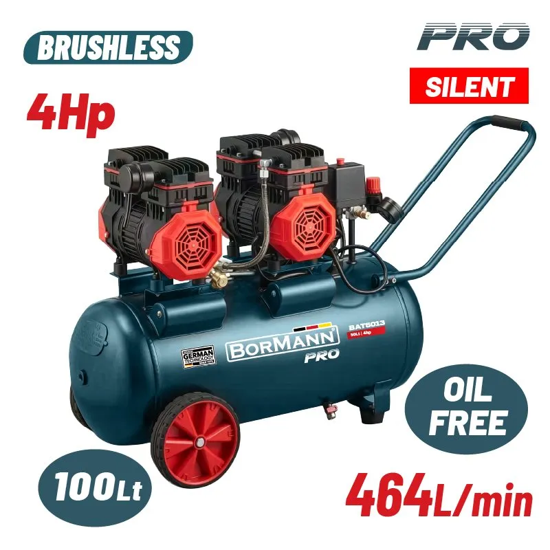 Bormann Compressore Aria 100L Brushless Silenziato 4HP