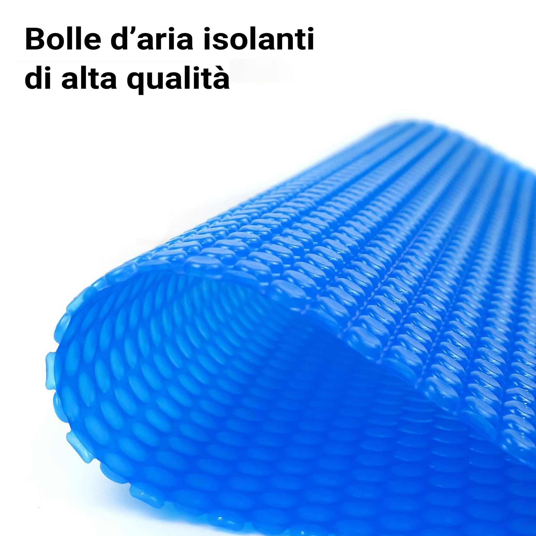 Wiltec copertura piscina isotermica 4x6 m blu bolle 140µ