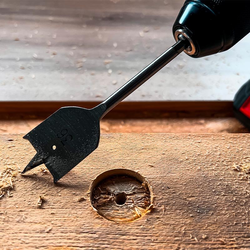 Bormann punta piatta legno 36mm attacco 1/4"