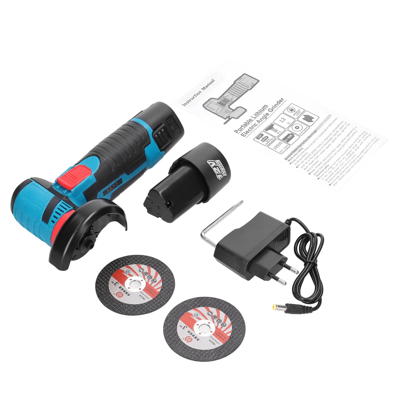 Weytoll Mini Smerigliatrice Angolare 12V 2 Batterie 76mm