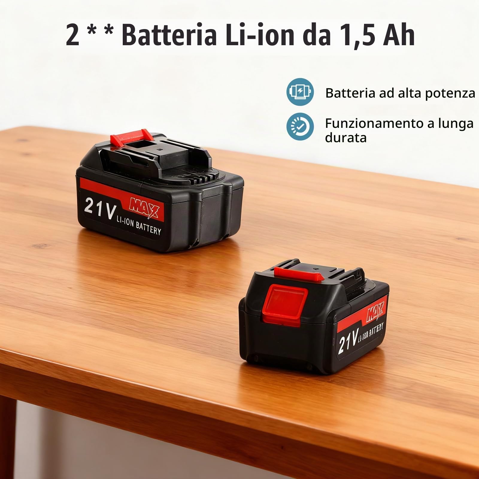 Weytoll Smerigliatrice Angolare 21V 125mm Brushless 2 Batterie