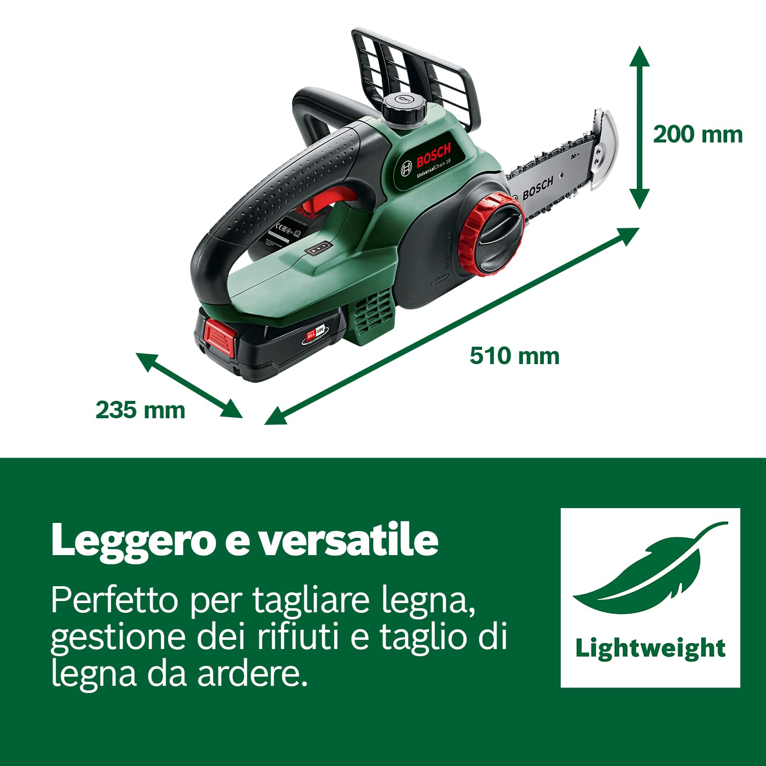 Bosch UniversalChain 18 Motosega a Batteria Solo Corpo Leggera