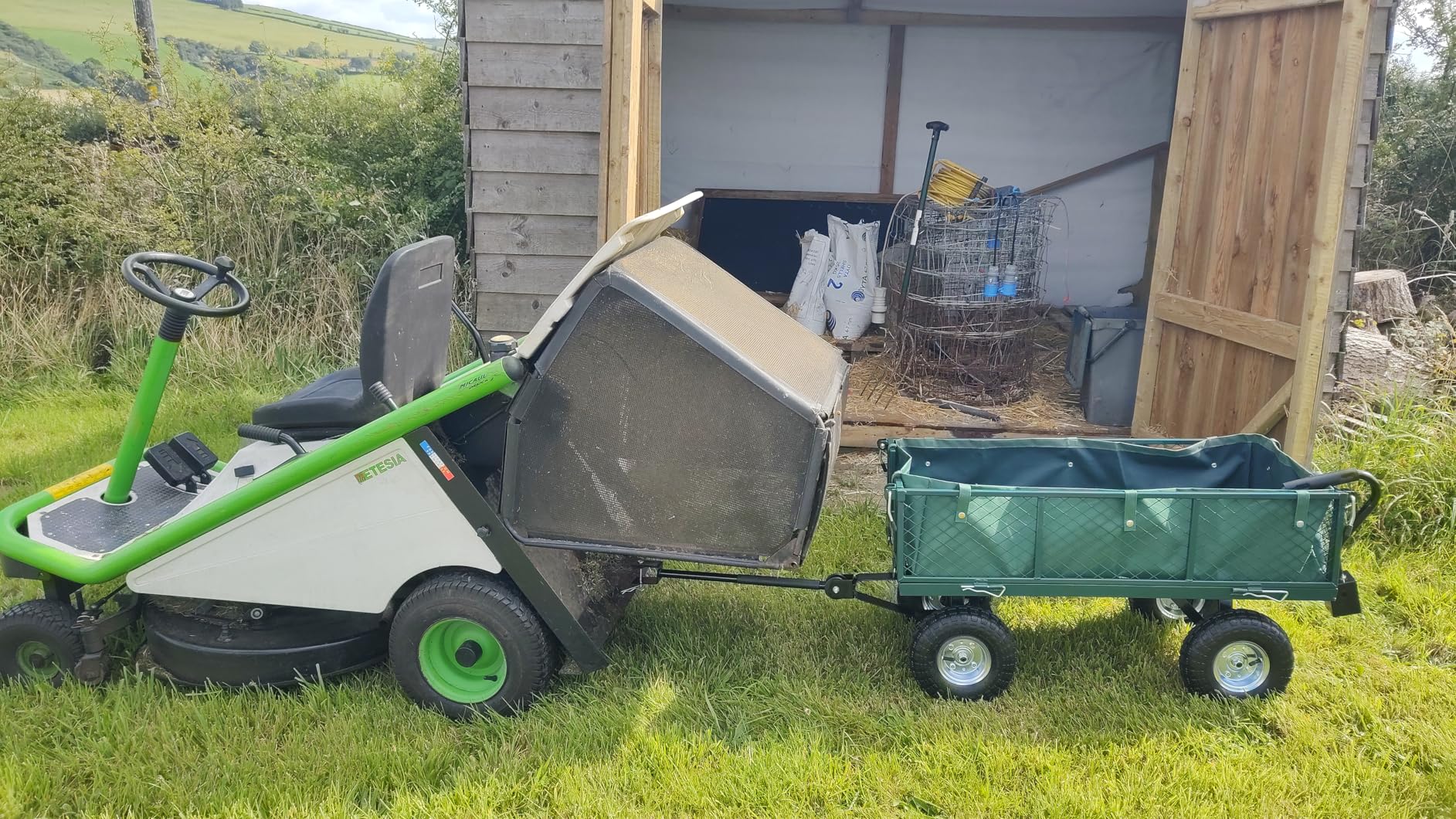 Wiltec Carrello trasporto da giardino 300 kg con telone