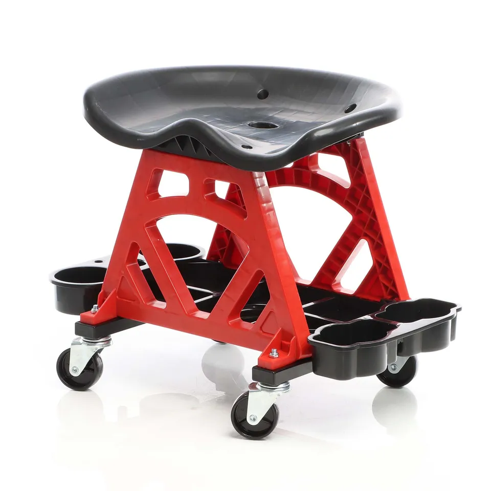 XPOtool sgabello officina con ruote 150 kg portautensili