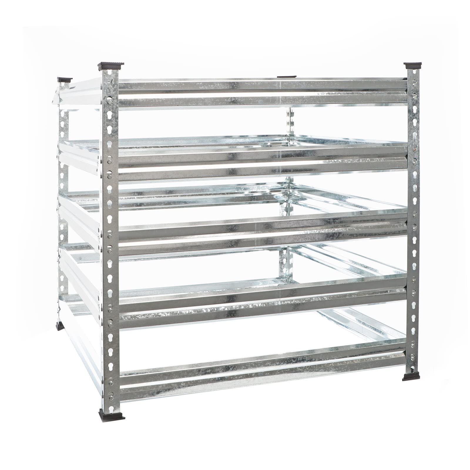 Wiltec Compostiera Giardino 90x90x90 cm 720 Litri Zincata