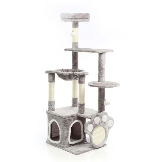Fudajo Albero Tiragraffi Gatti Grigio 135cm Zampa