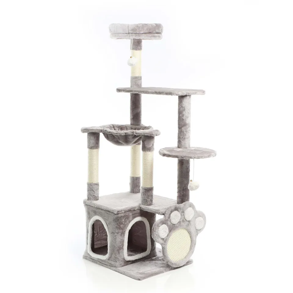 Fudajo Albero Tiragraffi Gatti Grigio 135cm Zampa