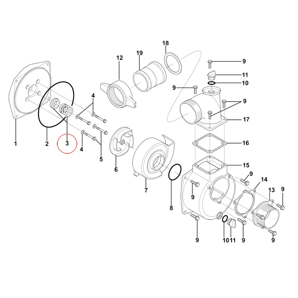 LIFAN 50ZB20-1.4Q guarnizione ceramica pompa acqua ricambio