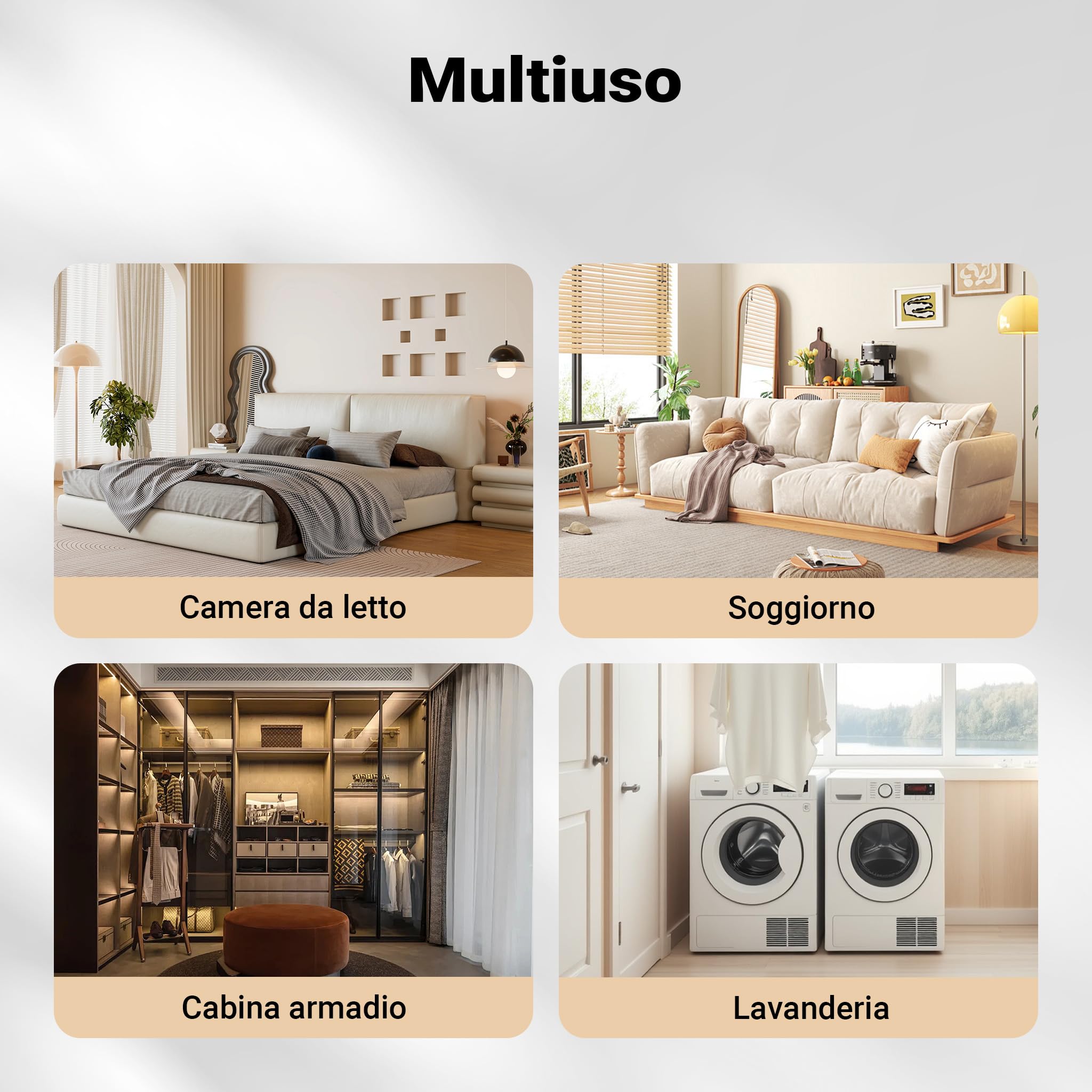 Wiltec Cesto Portabiancheria Bambù 105 L Doppio Scomparto