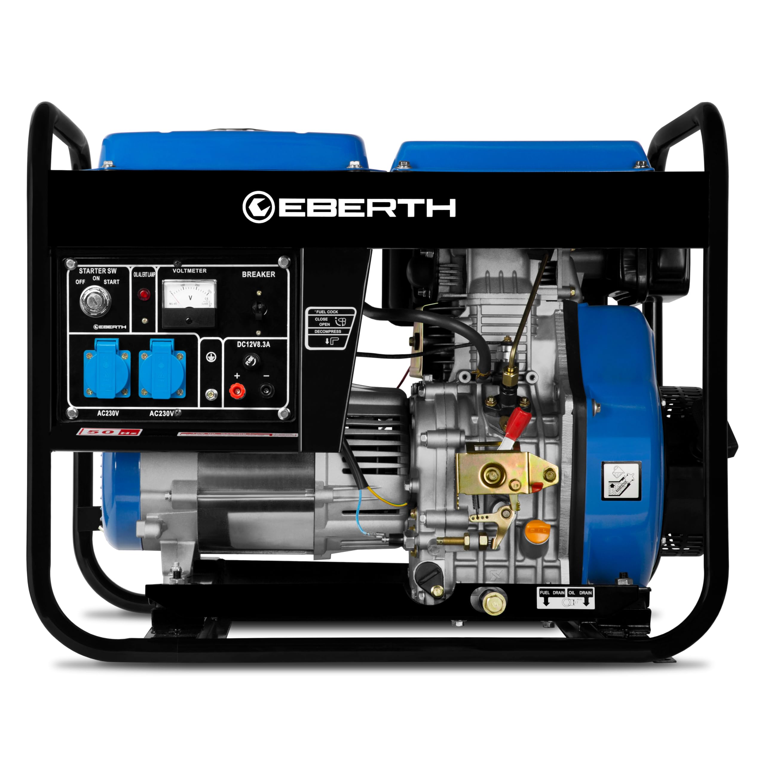 EBERTH Generatore Diesel 5000W Avviamento Elettrico