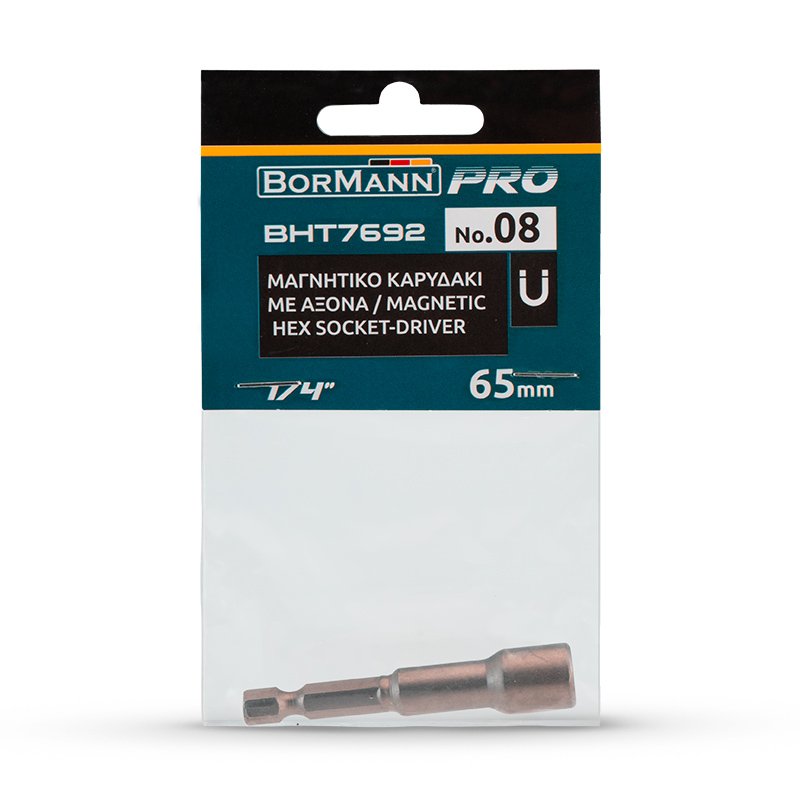 Bormann Inserto Bussola Esagonale Magnetica 8mm 65mm