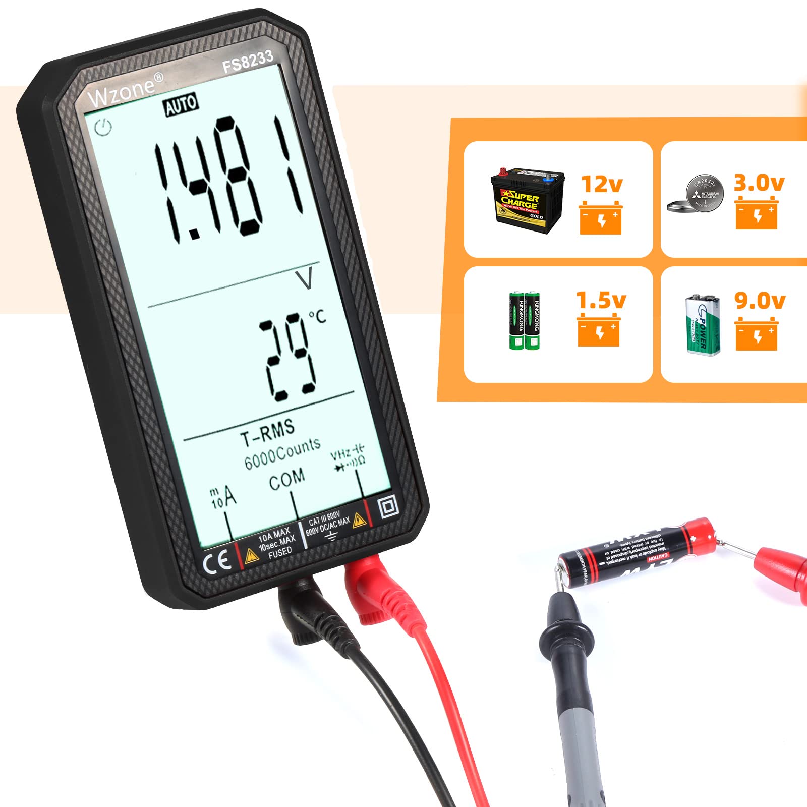 Wzone Multimetro digitale tester elettrico con NCV