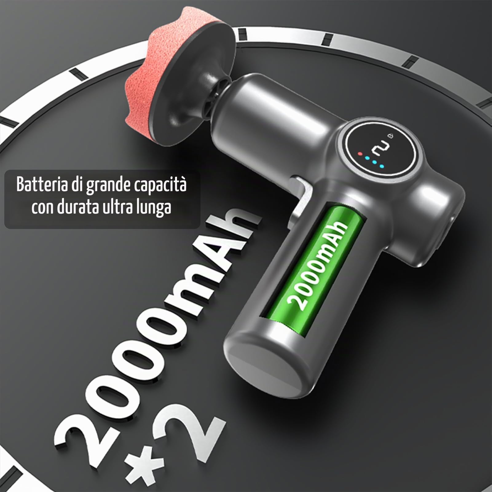 Weytoll 70 mm lucidatrice auto senza fili LCD 2 batterie